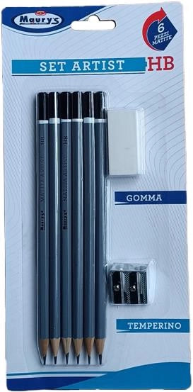 MATITE HB ARTIST 6 PZ CON GOMMA E TEMPERNO NEL KIT