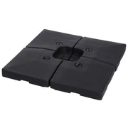 Pesi per ombrelloni 4 pezzi ¨C zephmum ¨C nero HDPE 51x51x12 cm