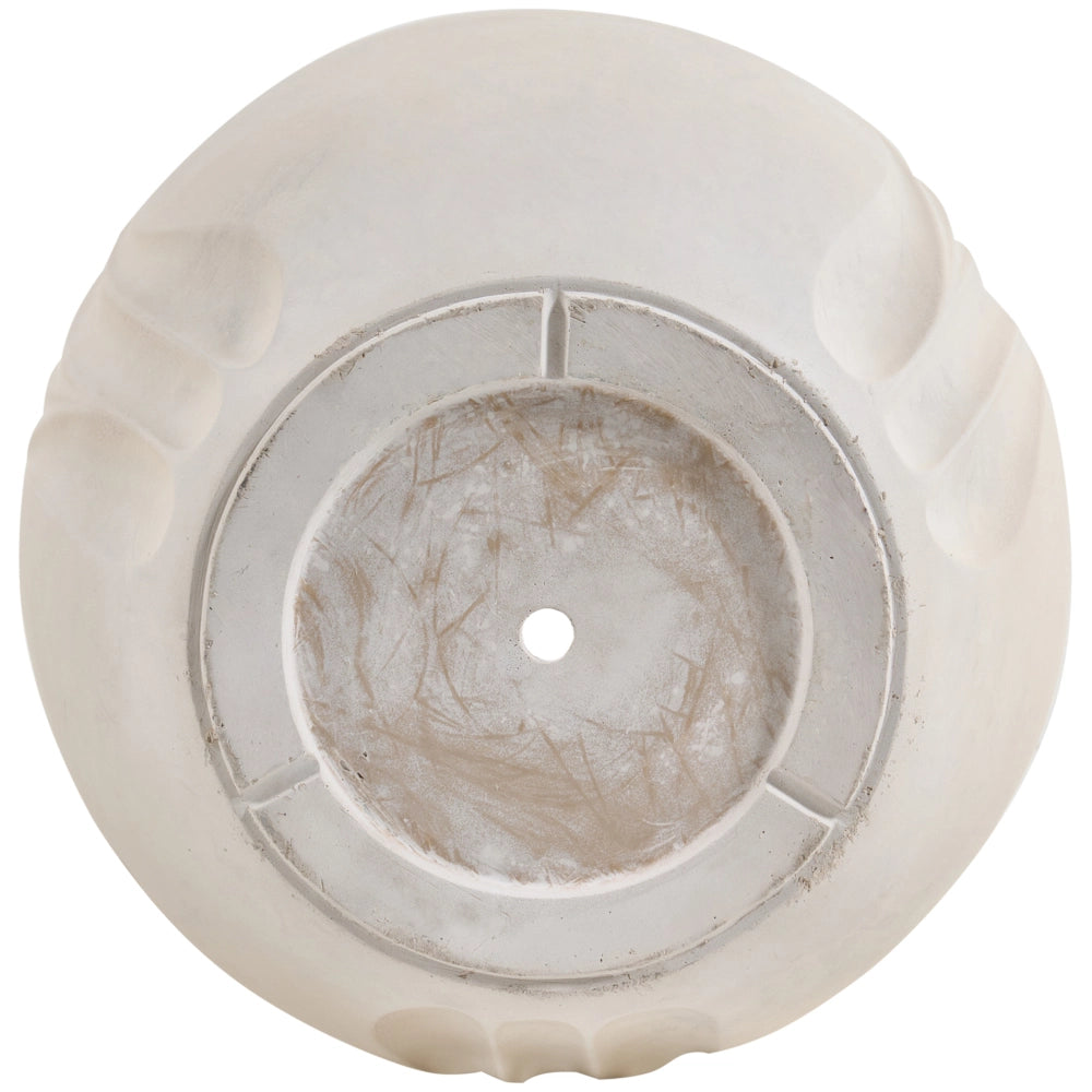 Vaso da fiori in ossido di magnesio beige chiaro dal design scultoreo per giardino e interni resistente alle intemperie 53cm