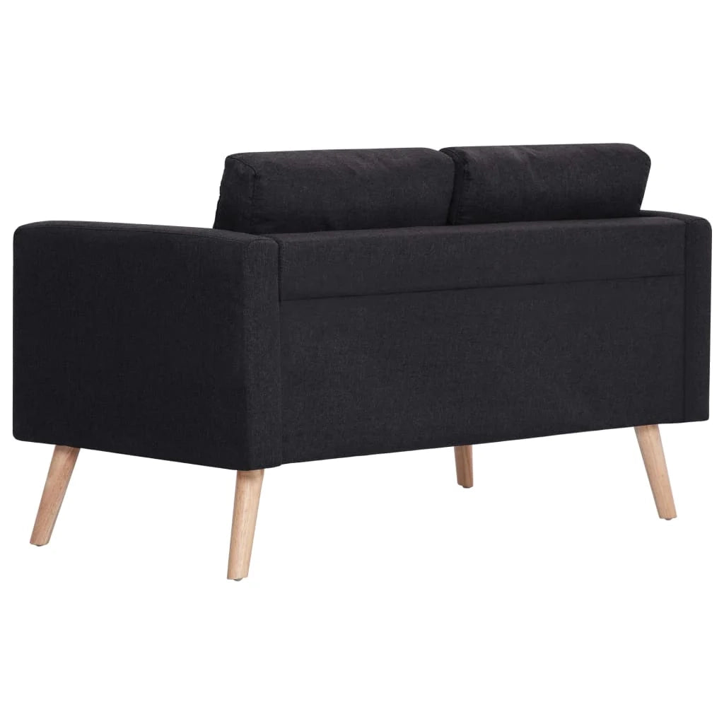 Divano a 2 posti per soggiorno salotto o arredamento di casa 116 x 70 x 73 cm tessuto nero 02_0019541