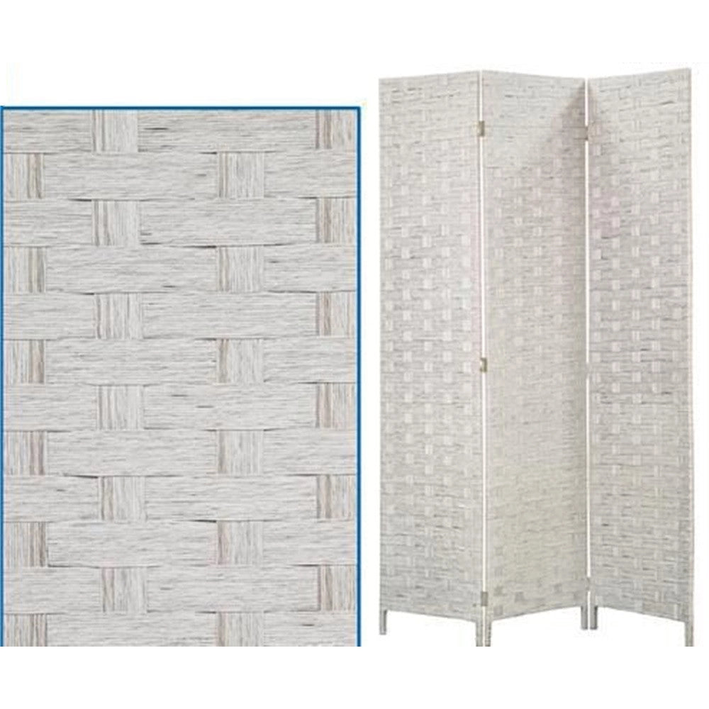 Trade Shop - Separe' A 3 Ante Pannelli Double Face Grigio Paravento Divisorio Ambienti Sep01 030421 -