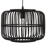 Lampadario a sospensione legno di bambù nero 128 cm lampadario a gabbia boho