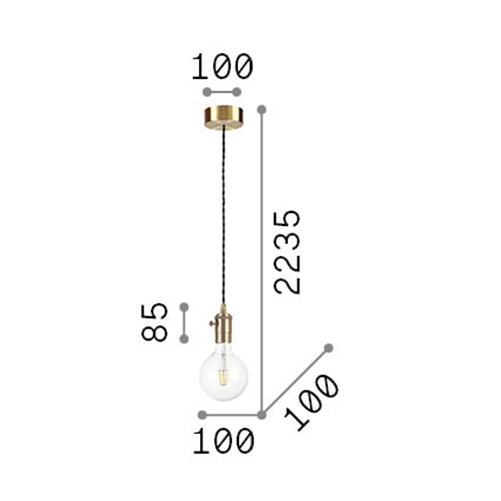 Sospensione Rustica-Country Doc Metallo Rame 1 Luce E27