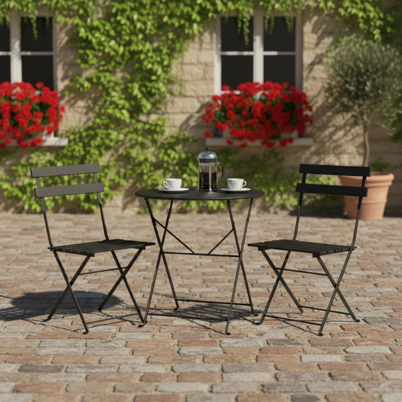Set di 2 sedie pieghevoli BISTROT - Nero