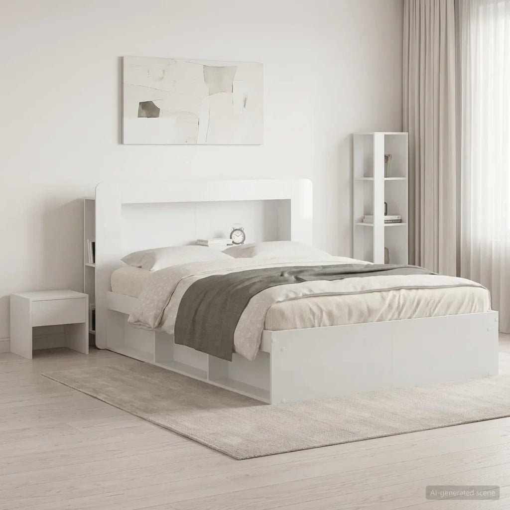 Testata del letto Bianco Lucido Legno ingegnerizzato 8001277