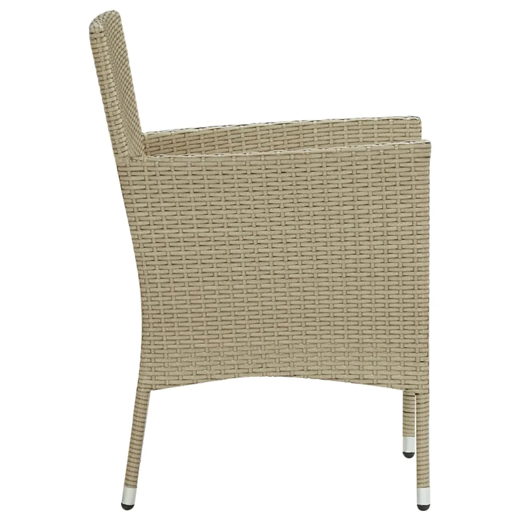 Sedie da Pranzo per Giardino 4 pz in Polyrattan Beige 310564
