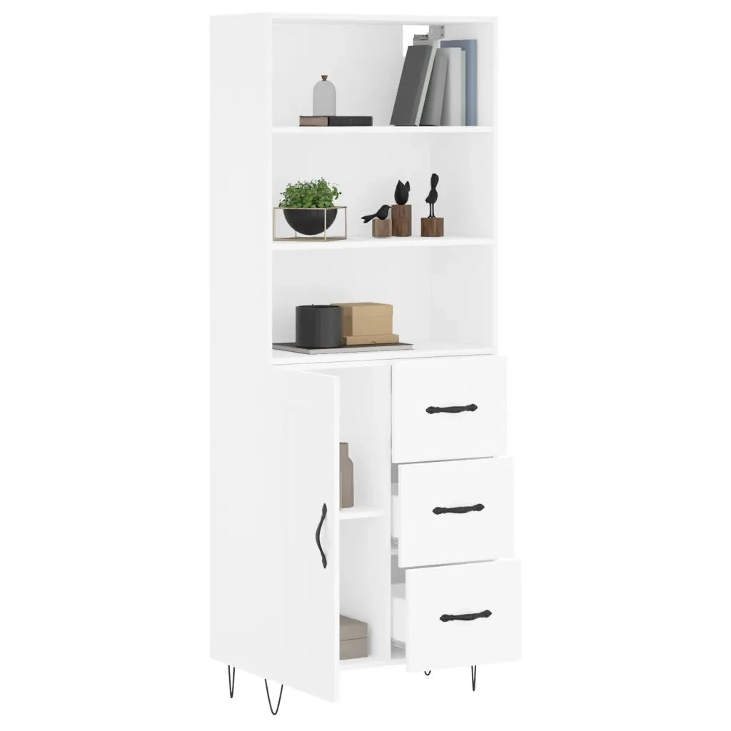 Credenza | Madia | Buffet da pranzo | Armadio da pranzo Bianca 69,5x34x180 cm in Legno Multistrato