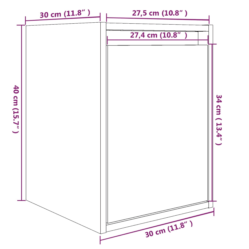 Pensile Bianco 30x30x40 cm in Legno Massello di Pino cod mxl 33280