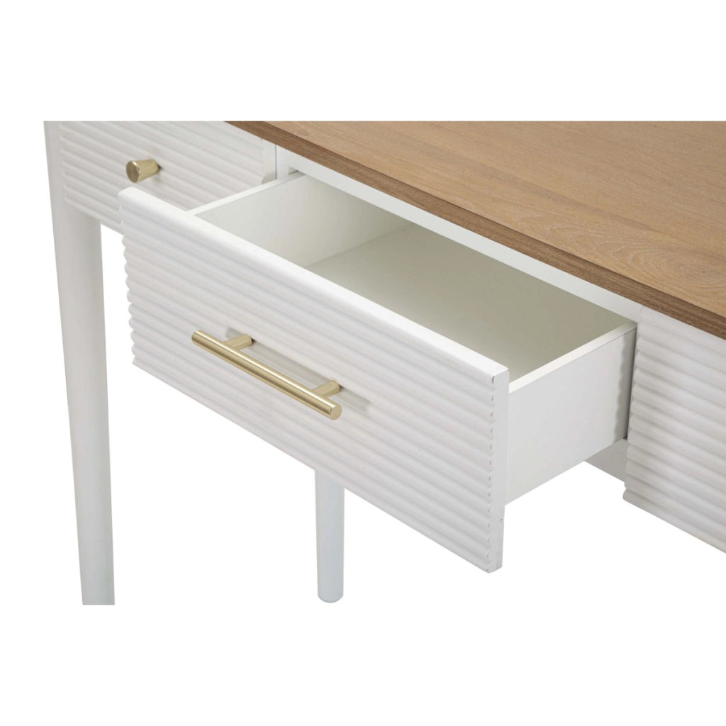 Tavolo Consolle VKH606, Bianco, Legno, 107x37x80 cm