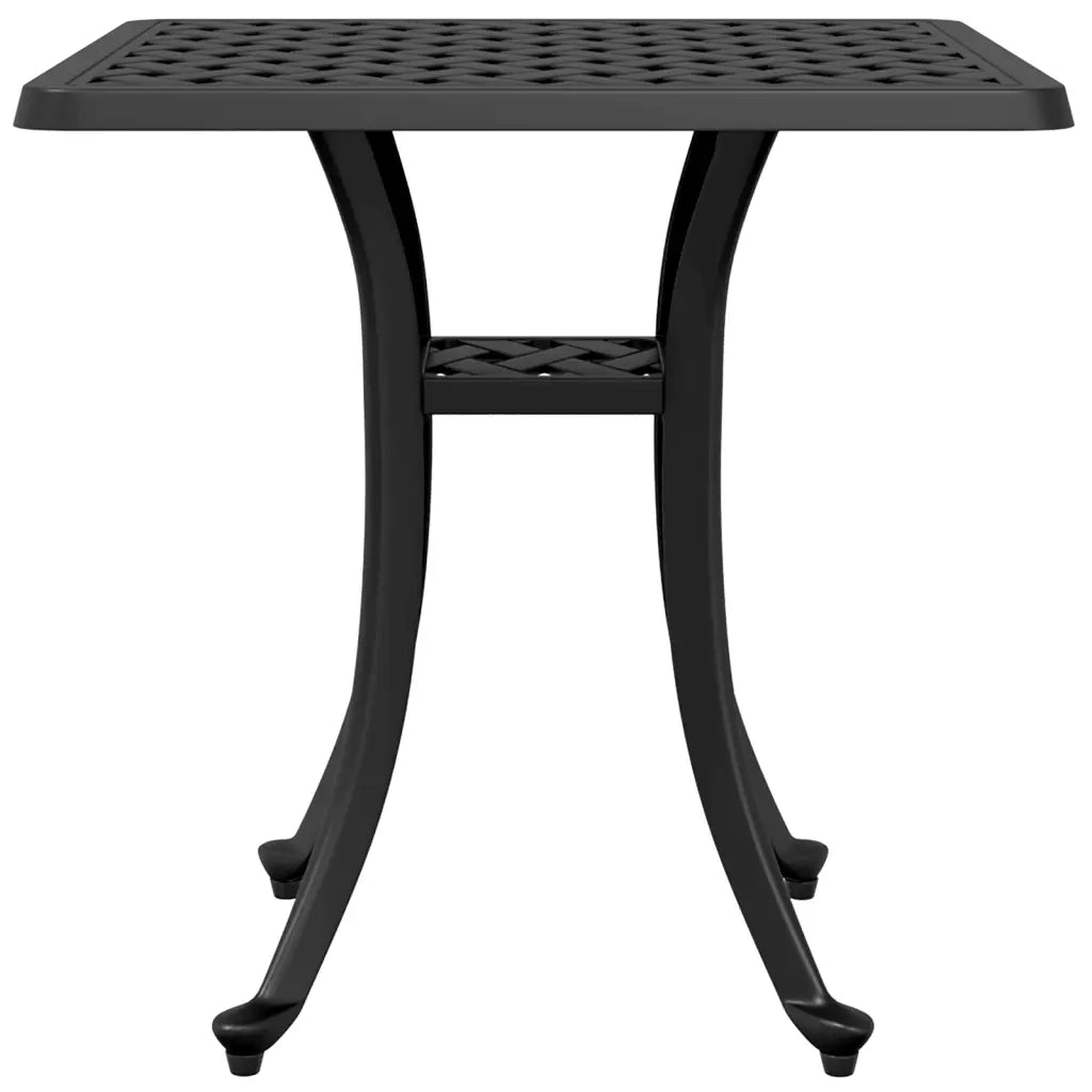 Tavolo da Giardino | Tavolino da esterno Nero 53x53x53 cm in Alluminio Pressofuso