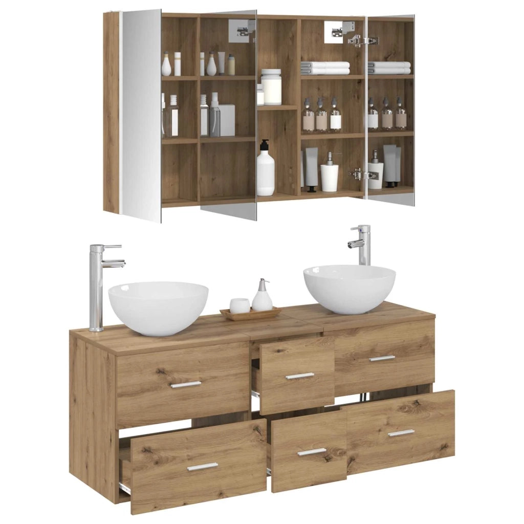 Set di mobili per il bagno 4 pcs Rovere Artigianale 3406750