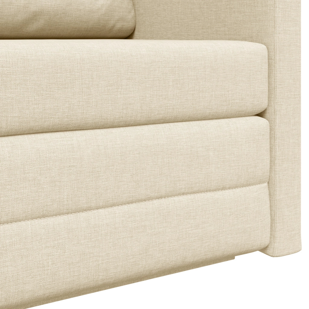 Divano Letto 2-in-1 Panna 124x71x78 cm Tessuto