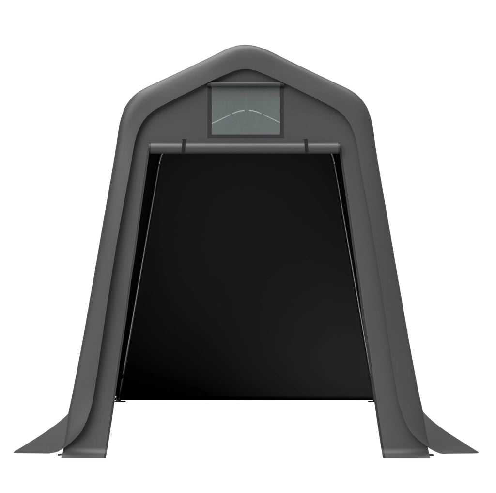 Capanno da esterno 245x183x217 cm grigio in PE impermeabile e ferro