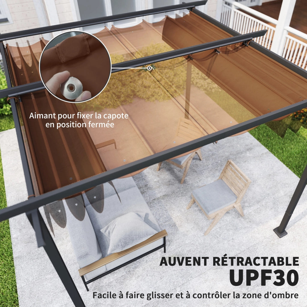 Pergola giardino esterno 3x3 m ¨C zephmum ¨C marrone