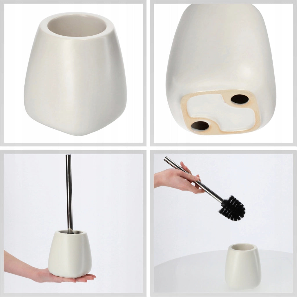 Set di 2 scopini per WC KADAX in ceramica bianca per bagno