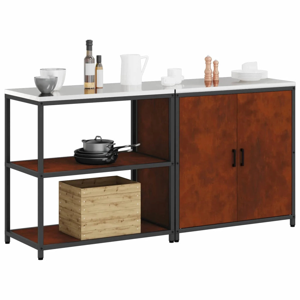Set di Stoccaggio per Cucina con lo scaffale 2 pcs Ruggine 3392658