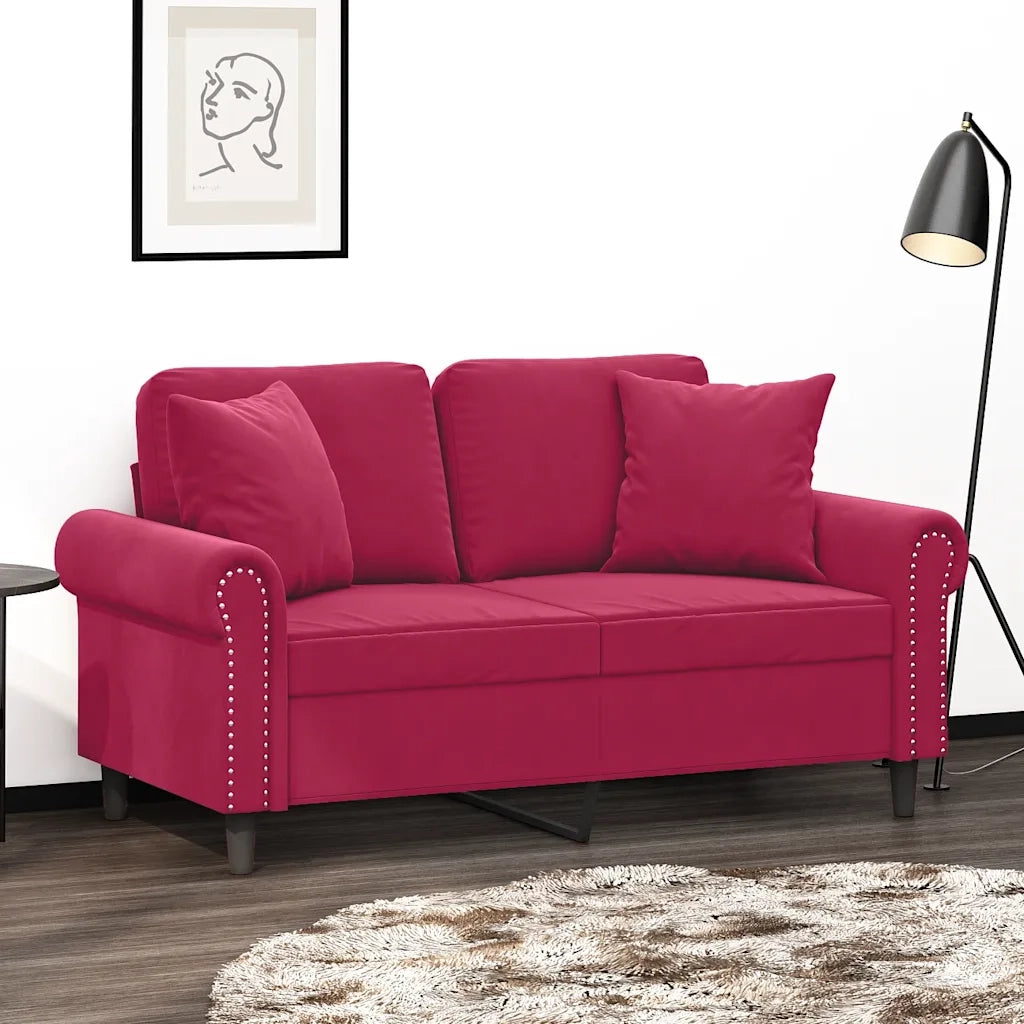 Cuscini Decorativi 2 pz Rosso Vino 40x40 cm in Velluto CFW1944732