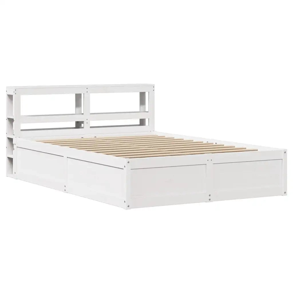 vidaXL Giroletto con Testiera Bianco 140x190 cm in Legno Massello Pino