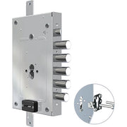 SERRATURA METALLO APPLICARE 2956 PEDM CR  DM+F.SAGOM M2 TRIPL+SCR IP.MM 28 E.MM 68 DX/SX