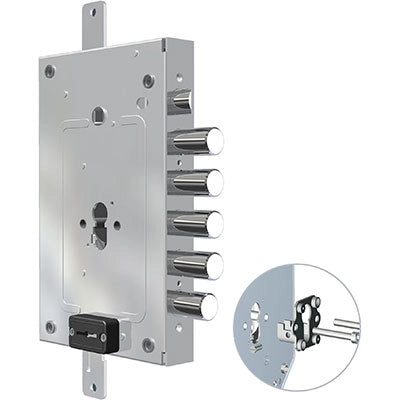 SERRATURA METALLO APPLICARE 2956 PEDM CR  DM+F.SAGOM M2 TRIPL+SCR IP.MM 28 E.MM 68 DX/SX
