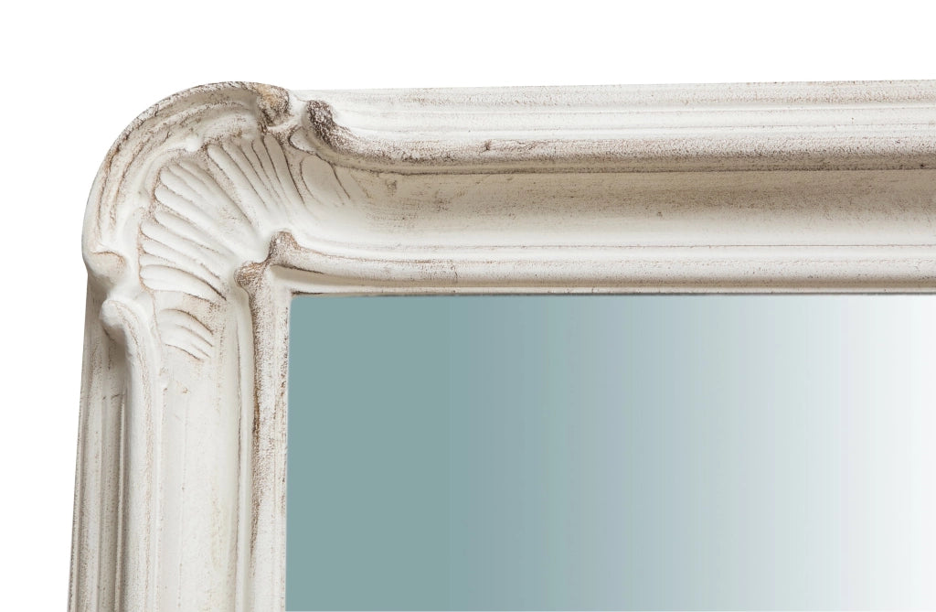 Biscottini SPECCHIERA DA PARETE VERTICALE/ORIZZONTALE IN LEGNO FINITURA BIANCO ANTICATO L64XPR5XH89 CM MADE IN ITALY