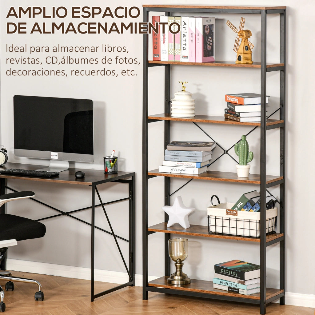 Libreria a scaffali aperti ¨C zephmum ¨C marrone 80x30x180 cm