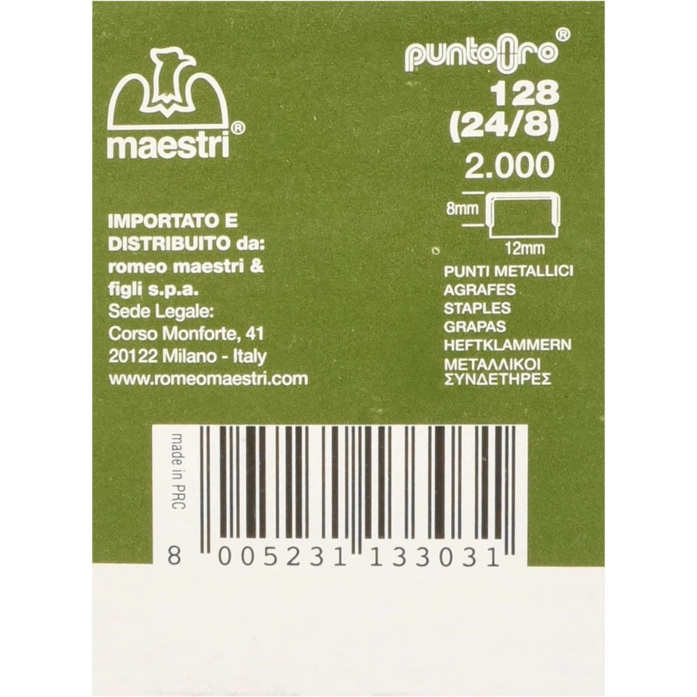 Trade Shop - Conf. 2000 Punti Per Graffatrice 128 24/8 Spillatrice Romeo Maestri Finitura Oro -