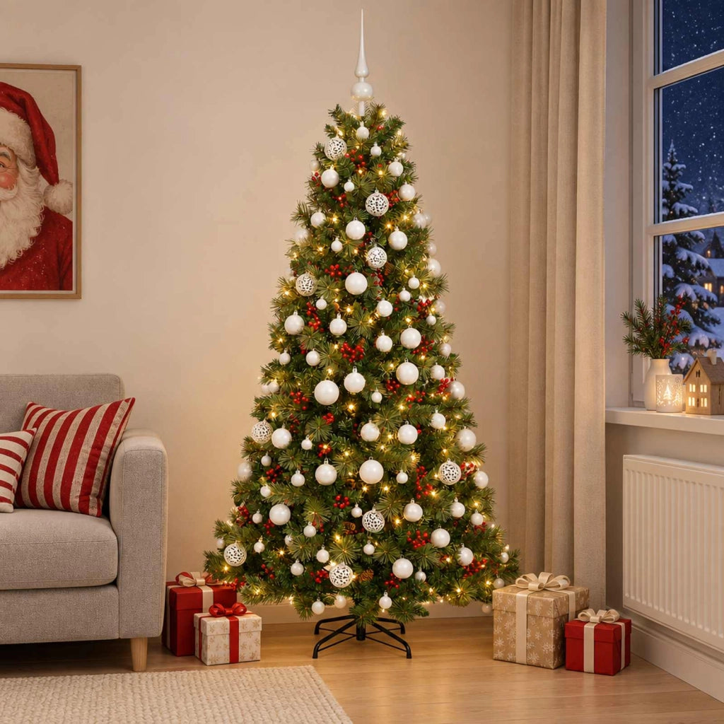 Albero di Natale artificiale con palline 180 cm 300 LED 3467110