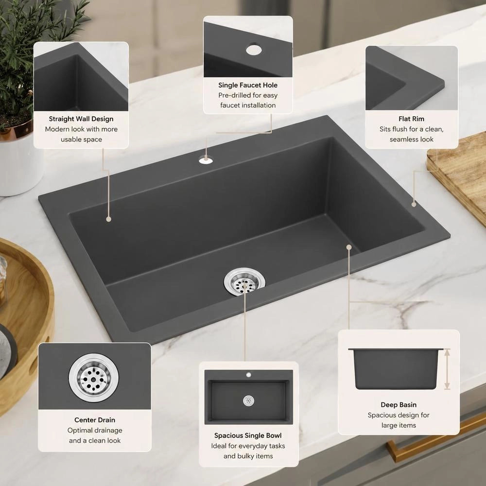 Handmade Built-in Sink, Black Stainless Steel