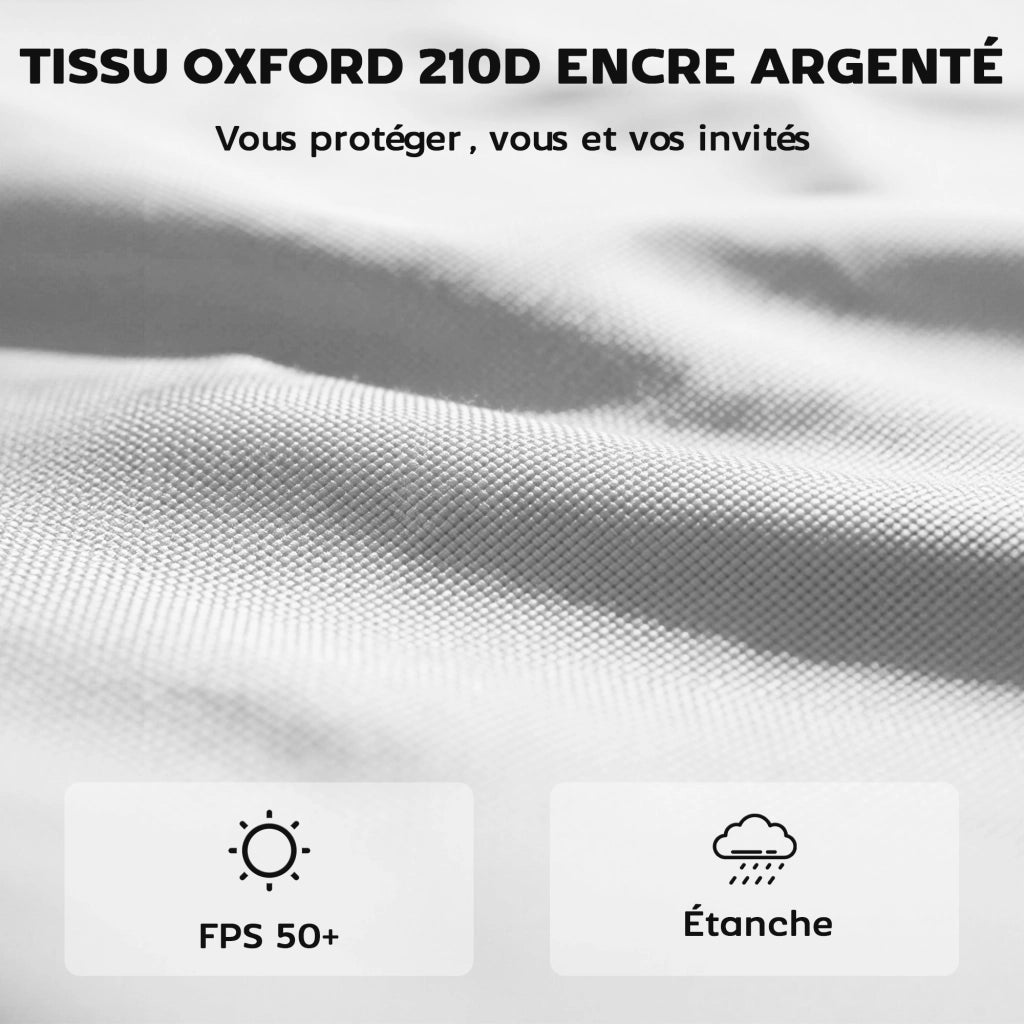Pannelli laterali per gazebo 3x3 m ¨C zephmum ¨C Tessuto Oxford bianco