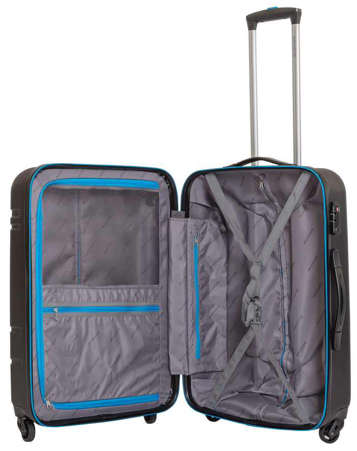 Set 3 Valigie Trolley Rigide in ABS 4 Ruote TSA Ravizzoni Sangria Blu