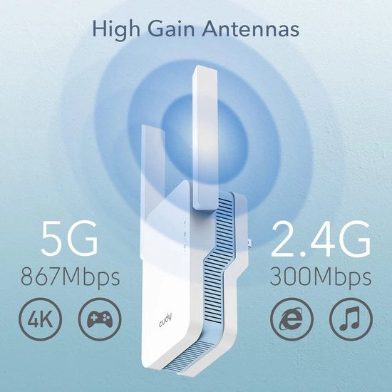 Aumentatore di Rete Wi-Fi - Booster di Segnale - Ripetitore - Estensore di Raggio - Amplificatore di Segnale