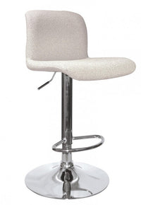 Set 2 Sgabelli Bar 41x46x86/107 cm in Poliestere Rafael Cromo-Beige