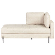 Chaise longue in ecopelle con inserti beige chiaro lato destro stile moderno tradizionale