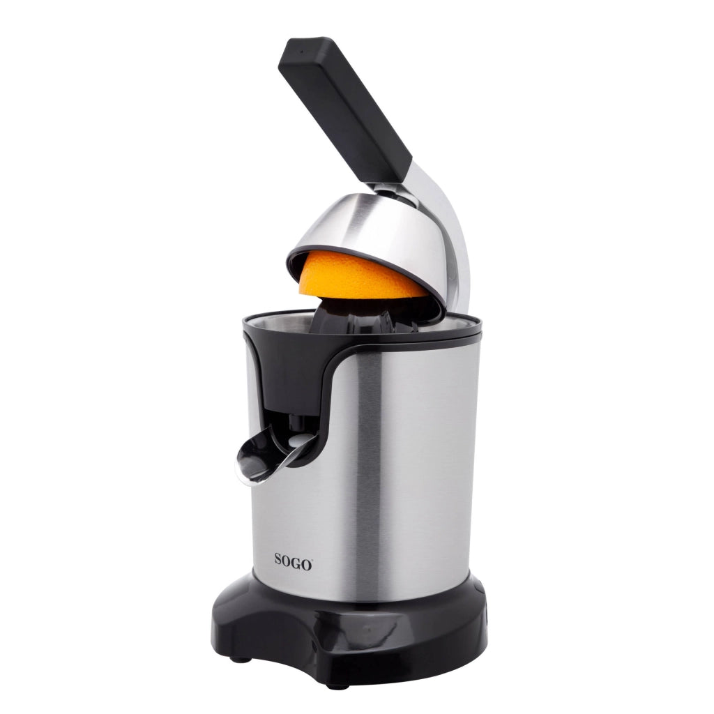 Spremiagrumi elettrico con leva, 2 coni acciaio inox, capacità 0,55L, rotazione 100rpm 600W - SOGO