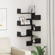 Mensole  2 pz Nero Rovere 40x40x49,5 cm Legno ingegnerizzato