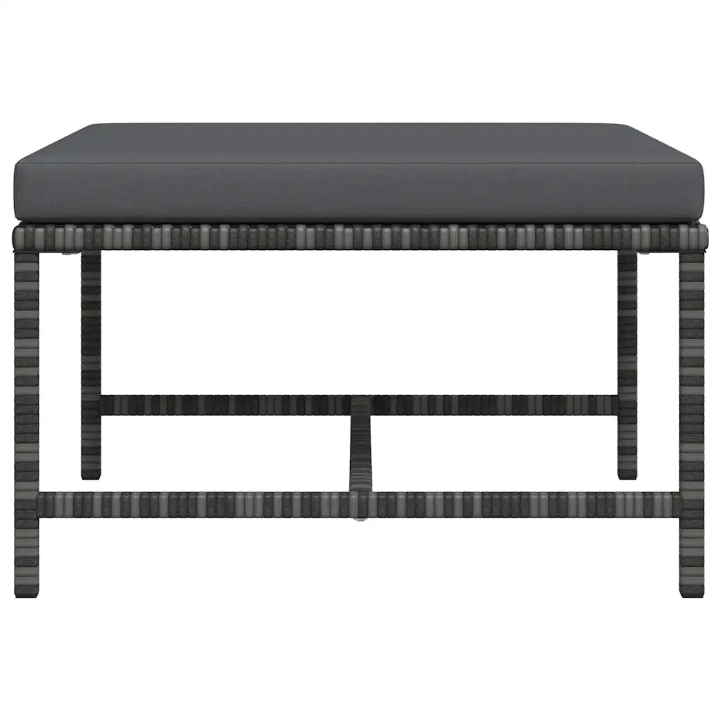 Poggiapiedi Modulare con Cuscino in Polyrattan Grigio CFW9816551