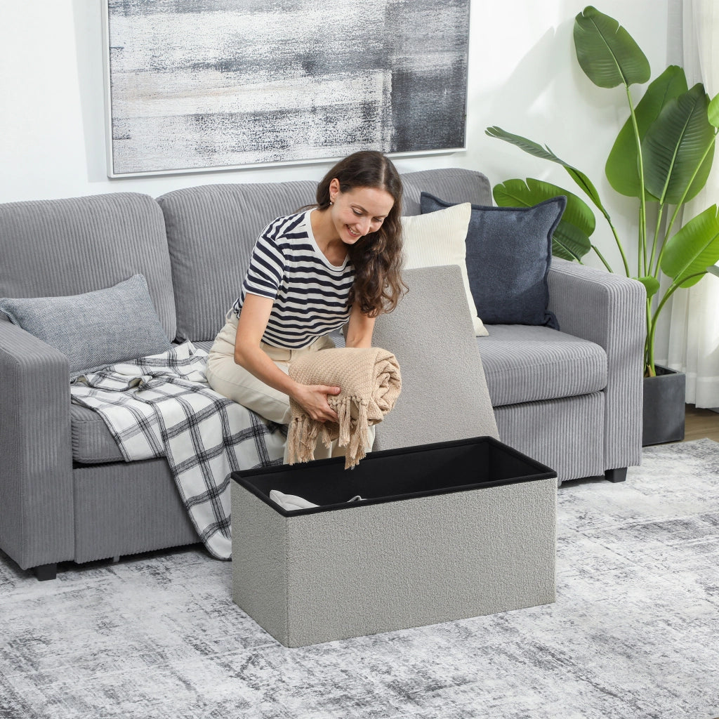 Pouf con contenitore ¨C zephmum ¨C grigio chiaro