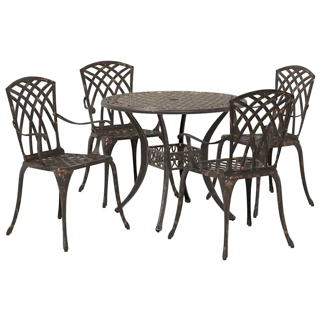 Set da Pranzo per Giardino 5 pcs Bronzo Alluminio 3334716