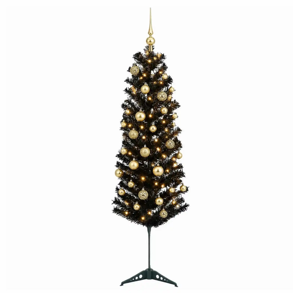 Albero di Natale Artificiale Slim con Palline 120 cm 150 LED 3461145