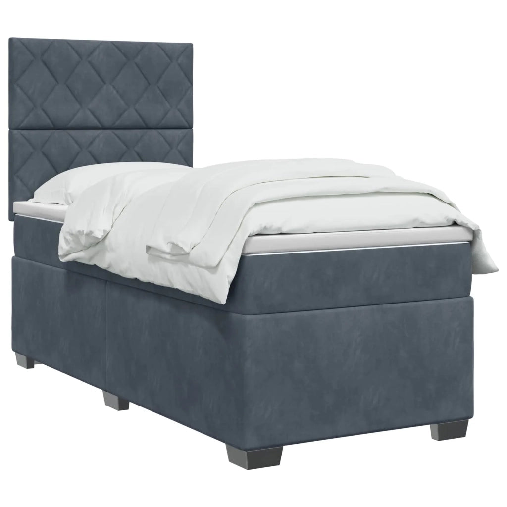 Letto box spring con materasso Grigio Scuro 90 x 190 cm Velluto 3455019