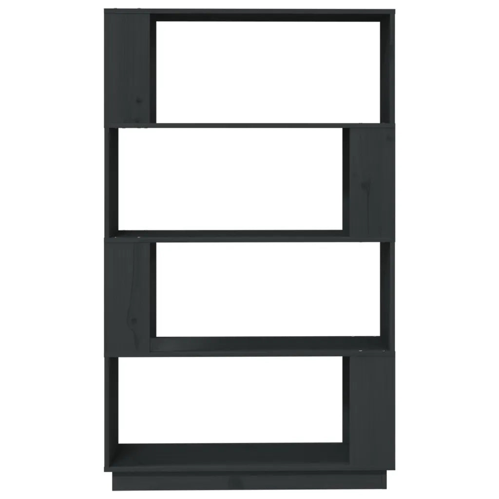 Libreria Divisorio-Scaffale per Libri-Mobile di Stoccaggio Grigio 80x25x132 cm Legno Massello di Pino