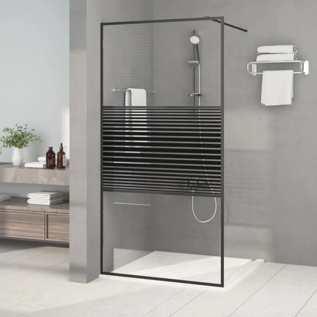 Parete Doccia Walk in Nero 100x195 cm Vetro Trasparente ESG cod mxl 42217