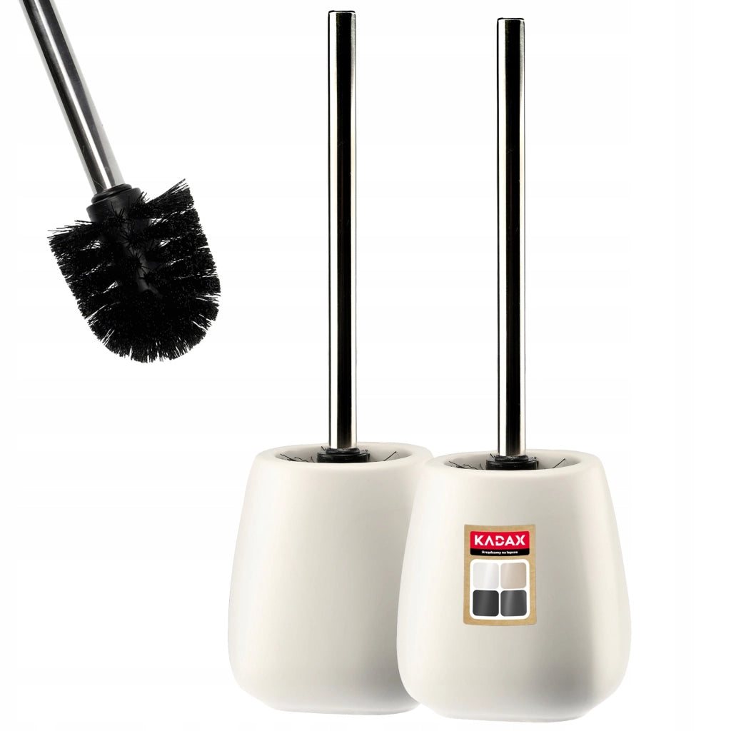 Set di 2 scopini per WC KADAX in ceramica bianca per bagno