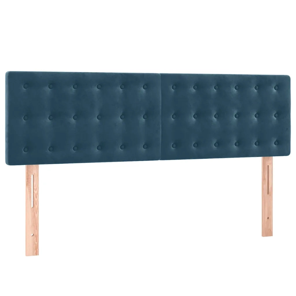 Letto a Molle con Materasso e LED Blu Scuro 140x190 cm 3134643