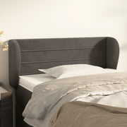 Testiera ad Orecchio-Testata con Orecchie Grigio Scuro 103x23x78/88 cm in Velluto 444490