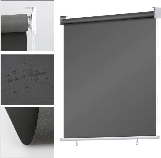 Reticolo termico - Verduisterante - Schermo solare verticale - Reticolo a rullo impermeabile - Antracite 100 x 140 cm