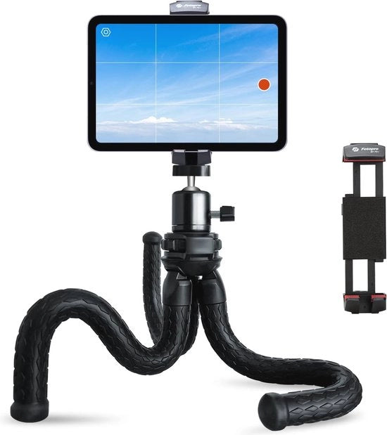 Stativo flessibile con testa giroscopica a 360 gradi per tablet e smartphone