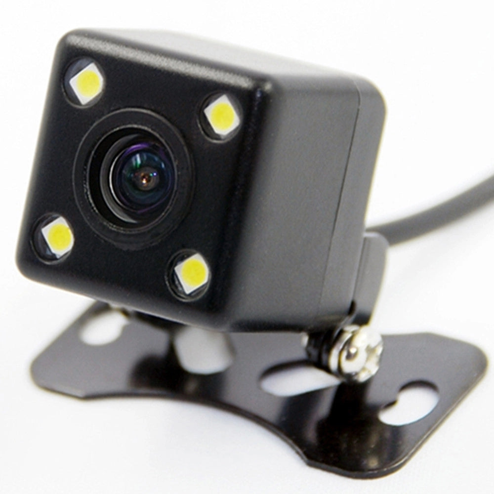 Trade Shop - Telecamera Retromarcia Retrocamera Con Staffa Auto Camper Suv Filo Colori 4 Led -
