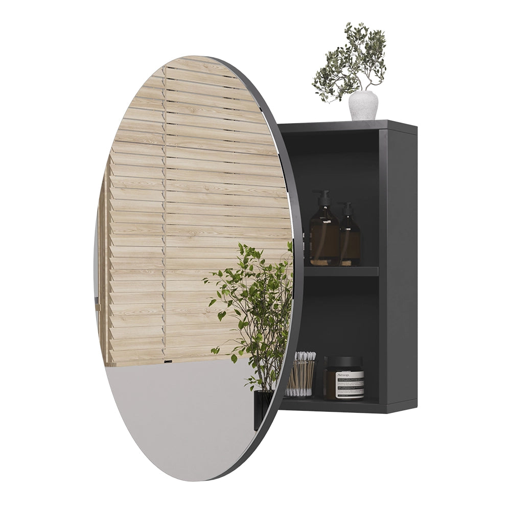 Vicco Specchio contenitore bagno Antracite 70 x 70 cm con 2 scomparti